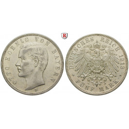 Deutsches Kaiserreich, Bayern, Otto, 5 Mark 1913, D, ss-vz/vz, J. 46