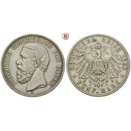 Deutsches Kaiserreich, Baden, Friedrich I., 5 Mark 1898, G, ss, J. 29