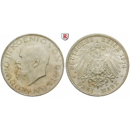 Deutsches Kaiserreich, Bayern, Ludwig III., 3 Mark 1914, D, f.st, J. 52