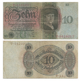 Deutsche Reichsbank 1924-1945, 10 Reichsmark 11.10.1924, III-, Rb. 168a