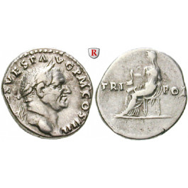 Römische Kaiserzeit, Vespasianus, Denar 72-73, ss