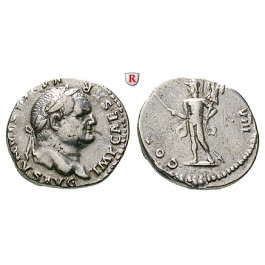 Römische Kaiserzeit, Vespasianus, Denar 77-78, ss