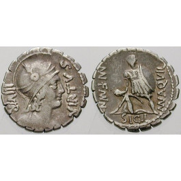 Römische Republik, Mn. Aquillius, Denar, serratus 71 v.Chr., ss