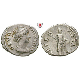 Römische Kaiserzeit, Faustina I., Frau des Antoninus Pius, Denar nach 141 n.Chr., ss