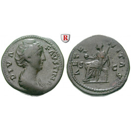 Römische Kaiserzeit, Faustina I., Frau des Antoninus Pius, Dupondius nach 141 n.Chr., ss