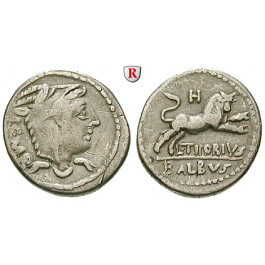 Römische Republik, L. Thorius Balbus, Denar 105 v.Chr., ss