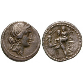 Römische Republik, Caius Iulius Caesar, Denar 47-46 v.Chr., ss