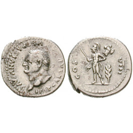 Römische Kaiserzeit, Vespasianus, Denar 76, ss+