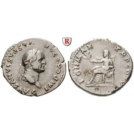 Römische Kaiserzeit, Vespasianus, Denar 75, ss