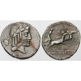 Römische Republik, L. Iulius Bursio, Denar, ss