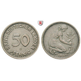 Bundesrepublik Deutschland, 50 Pfennig 1950, G, f.st/st, J. 379