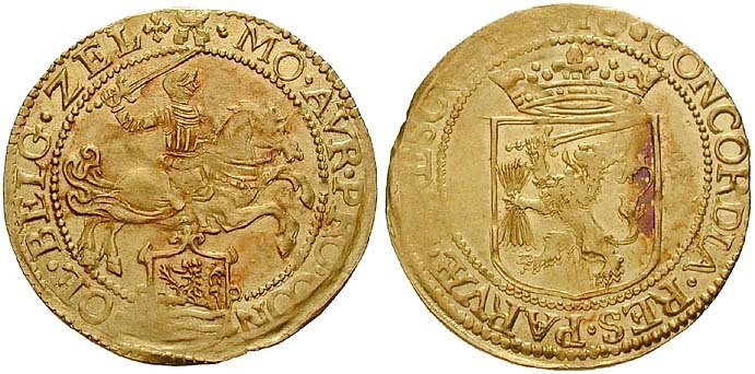 Niederlande, Zeeland, 1/2 Großer Goldener Reiter 1610, vz