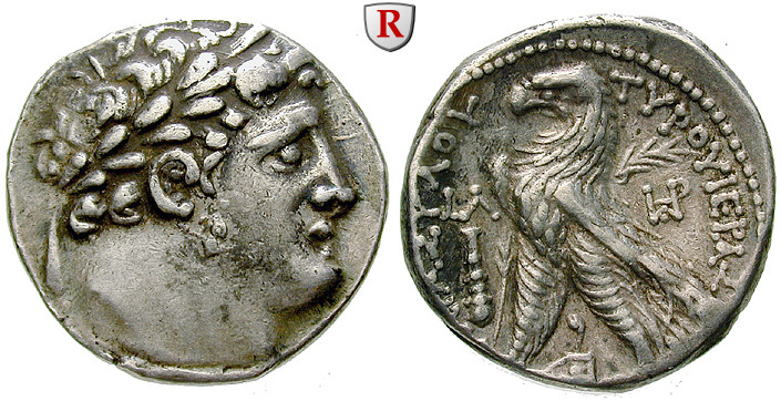Phönizien, Tyros, Schekel Jahr 30 = 97-96 v.Chr., ss+