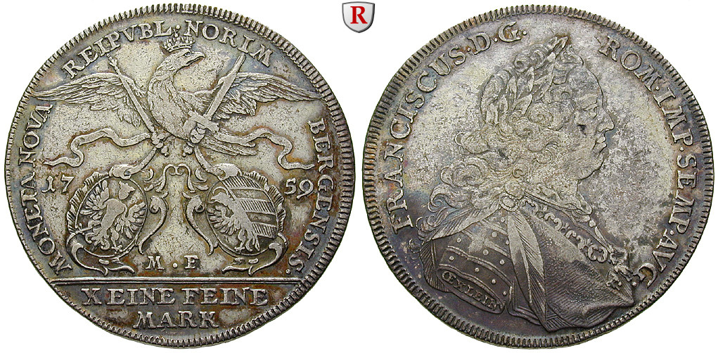 Nürnberg, Stadt, Konventionstaler 1759, ss