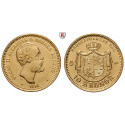 Schweden, Oskar II., 10 Kronor 1874, 4,03 g fein, vz