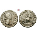 Römische Kaiserzeit, Faustina II., Frau des Marcus Aurelius, Denar 161-175, ss+