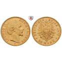 Deutsches Kaiserreich, Bayern, Ludwig II., 20 Mark 1876, Portrait / Reichsadler, D, 7,17 g fein, ss, J. 197