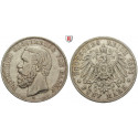 Deutsches Kaiserreich, Baden, Friedrich I., 5 Mark 1891, G, ss, J. 29F