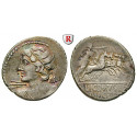 Römische Republik, C. Licinius Macer, Denar, ss+/f.ss