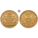 Deutsches Kaiserreich, Hamburg, 20 Mark 1913, J, vz+, J. 212