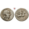 Römische Republik, Q. Minucius Rufus, Denar 122 v.Chr., ss+