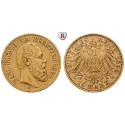 Deutsches Kaiserreich, Württemberg, Karl, 10 Mark 1890, F, ss+, J. 294
