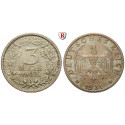 Weimarer Republik, 3 Reichsmark 1931, Kursmünze, F, vz+, J. 349