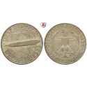 Weimarer Republik, 3 Reichsmark 1930, Zeppelin, F, vz, J. 342