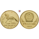 China, Volksrepublik, 100 Yuan 1990, 31,1 g fein, PP