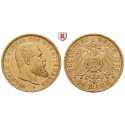 Deutsches Kaiserreich, Württemberg, Wilhelm II., 20 Mark 1900, F, vz, J. 296