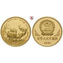 China, Volksrepublik, 100 Yuan 1991, 31,07 g fein, PP