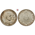Deutsches Kaiserreich, Braunschweig, Ernst August, 3 Mark 1915, Mit Lüneburg, A, vz/st, J. 57
