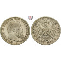 Deutsches Kaiserreich, Württemberg, Wilhelm II., 2 Mark 1899, F, ss, J. 174