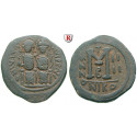 Byzanz, Justin II., Follis Jahr 4 = 568-569, ss+