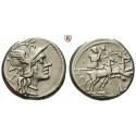Römische Republik, Anonym, Denar 143 v.Chr., ss+
