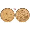 Australien, Edward VII., Sovereign 1910, 7,32 g fein, vz-st