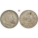Deutsches Kaiserreich, Württemberg, Wilhelm II., 5 Mark 1895, F, f.st, J. 176