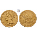 USA, 5 Dollars 1843, 7,43 g fein, ss-vz