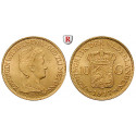 Niederlande, Königreich, Wilhelmina I., 10 Gulden 1917, 6,06 g fein, vz/vz-st