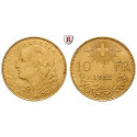 Schweiz, Eidgenossenschaft, 10 Franken 1922, 2,9 g fein, vz/vz-st
