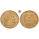 Frankreich, II. Republik, 20 Francs 1849-1851, 5,81 g fein, ss