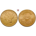USA, 20 Dollars 1850-1907, 30,09 g fein, ss-vz