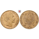 Deutsches Kaiserreich, Bayern, Ludwig II., 20 Mark 1872-1873, (ABBILDUNG MÜNZTYP), D, 7,17 g fein, ss, J. 194