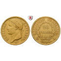 Frankreich, Napoleon I. (Kaiser), 20 Francs 1808, 5,81 g fein, ss+
