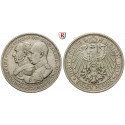 Deutsches Kaiserreich, Mecklenburg-Schwerin, Friedrich Franz IV., 3 Mark 1915, Jahrhundertfeier, A, vz, J. 88
