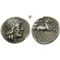 Römische Republik, M. Calidius, Metellus Nepos, Cn. Fulvius, Denar 117-116 v.Chr., ss+
