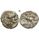 Römische Republik, M. Sergius Silus, Denar 116-115 v.Chr., ss+