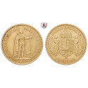 Ungarn, Franz Joseph I., 10 Korona 1892, 3,05 g fein, ss