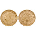Deutsches Kaiserreich, Baden, Friedrich II., 20 Mark 1914, G, vz, J. 192