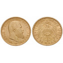 Deutsches Kaiserreich, Württemberg, Wilhelm II., 20 Mark 1905, F, st, J. 296